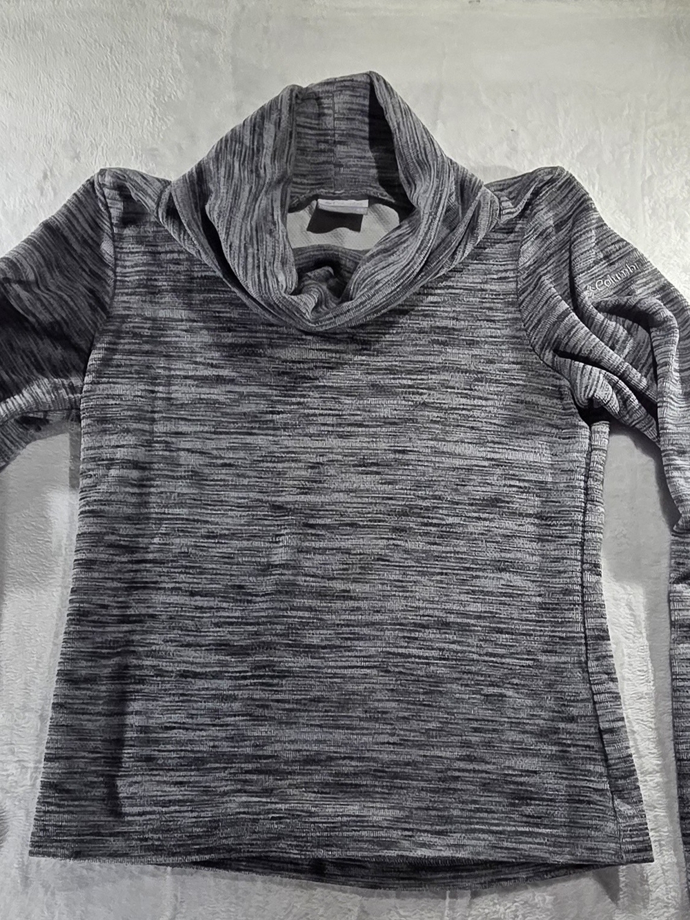 Columbia Women's XS Gray Heathered Cowl Neck Raglan Lng Slv Stretch Knit-0108
